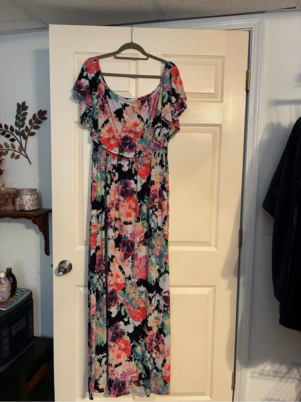 Beeson River Floral Maxi Dress in Black, Pink, Coral, Teal